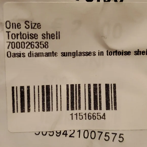 OASIS | Rhinestone Sunglasses in Tortoise Shell NWT - Picture 9 of 16